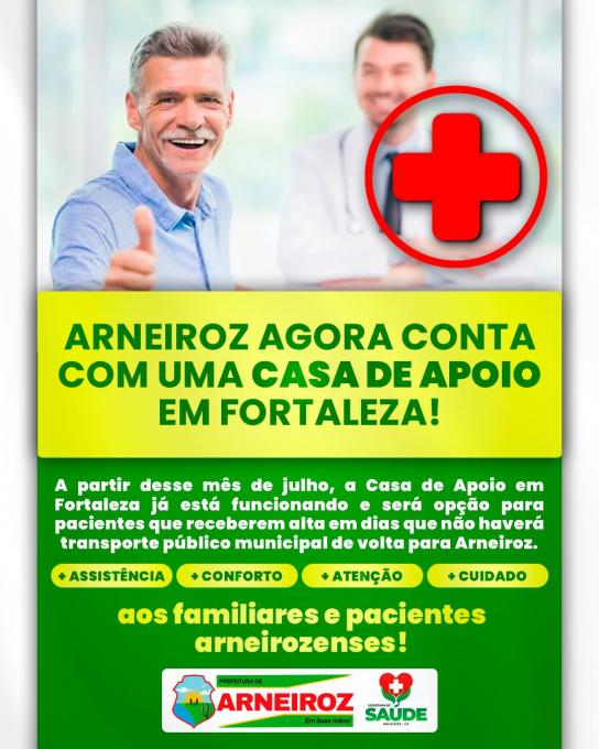 ARNEIROZ CONTA AGORA COM UMA CASA DE APOIO EM FORTALEZA