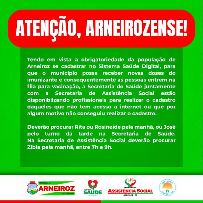 Cadastro para Vacinação contra Covid  