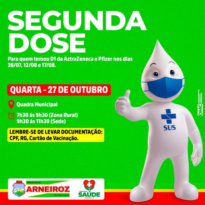 SEGUNDA DOSE DA VACINAÇÃO CONTRA COVID